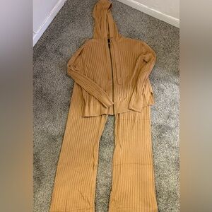 Banana Republic Tan Ribbed Knit Women's Jumpsuit